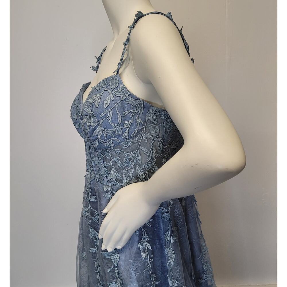 NWT Sky Blue Formal Gown Prom Dress Wedding Party Bridesmaid MOTB - Picture 10 of 15